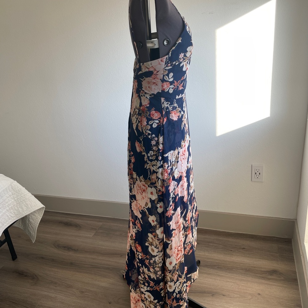 Floral High Low Spaghetti Strap Dress - Picture 4 of 8
